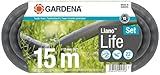 Gardena Liano Life Textilschlauch 1/2 Zoll, 15m Set: Hochflexibler...