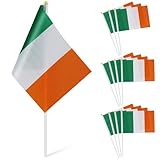 12 Stk Stockfahne irische Flagge klein St. Patricks Day Handzeichen-Flagge...