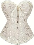 Zaleau Damen Korsett Vollbrust Corsage Top Gothic Vintage Bustier Halloween...