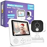 OBVHNUA Babyphone mit Kamera 2,8 Zoll Video-Babyphone 720p LCD babyfon mit...