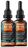 Vitamin D3 + K2 2000 Tropfen vegan - 1000 IE Vitamin D3 + 40 mcg K2 MK7...