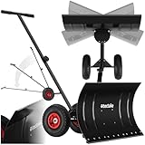 tectake® Schneeschaufel, Laubsammler aus Metall, auf Rädern,...