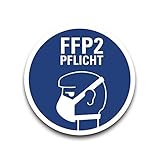 Aufkleber Hinweis FFP2-Atemschutz-Maske Pflicht Gebot Schild Folie Ø5-40cm...