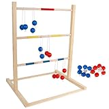 Homeit® Leitergolf in Holz mit 6 Bällen, Natur