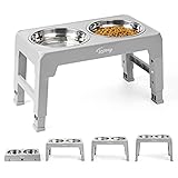 Toozey Hundenapf, Futterstation mit 2X 1200ml Edelstahlnäpfen, Hundenapf...