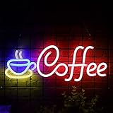 Kamanan Coffee Neon Sign, LED Schild Schriftzug Kaffee Leuchtreklame...