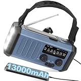 13000mAh Solar Kurbel Notfall Radio, Tragbare AM FM Baustellenradio,...