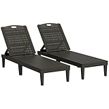 Outsunny 2er Set Sonnenliege wetterfest Gartenliege mit 4-Fach...