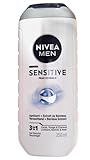 NIVEA MEN Sensitive 3-in-1 Duschgel (1 x 250 ml), Herren Duschgel für...