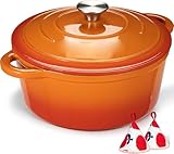 Bräter emaille Gusseisen Topf - Schmortopf 28cm backofengeeignet - mit...