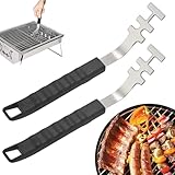 2 Stück Grillrostheber,hitzebeständige Grillrostheber,Grillrost...