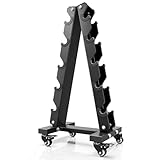 YOLEO Schwerlast-Hantelständer mit Rollen – Verstellbares Gewichtsregal,...