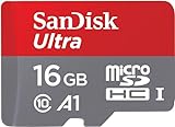 SanDisk Ultra 16 GB microSDHC Memory Card + SD Adapter with A1 App...