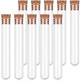 10 Stück Kunststoff Reagenzglas mit Korken, 12×75mm Kleine Reagenzgläser...