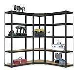 Juskys 3er Metall Regalsystem Basic - 1 Eckregal & 2 Lagerregale - 15...
