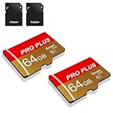 2 Pack Speicherkarte 64GB with Adapter, High Speed Memory Card, UHS-I C10...