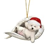 TianWlio 2022 New Sleeping Angel Dog Weihnachtsspaß Anhänger Cartoon...
