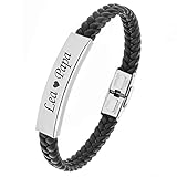 TMT Personalisiertes Leder Armband mit Gravur | braun schwarz| mit namen...