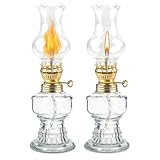 2 Stück Glas Petroleumlampe Für Innenräume, Öllampen Aus Glas, Vintage...