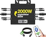BLZLDD 2000W Wechselrichter, Solar Mikrowechselrichter mit WLAN &...