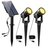 NATPOW Gartenstrahler Solar, Solar Gartenleuchte LED Solarstrahler...