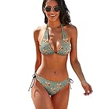 Lsjuee Niedlicher Labrador-Hundemuster-Frauen-Bikini-Sets Zweiteiliger...