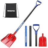 WORKPRO Schneeschaufel Aluminium, Abnehmbare Schneeschaufel mit...