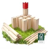 Ocean 5 Kubb - Original Wikinger Spiel | Premium Holzspiel im Stoffbeutel...