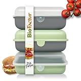 BioFactur Brotdose Erwachsene,Kinder | 3er Jausenbox Kinder | BPA Frei...