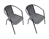 LC Garden »Garvista« 2er Set Bistrostuhl Stapelstuhl schwarz Gartenstuhl...