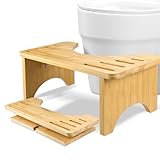 LUOJINYI Bambus Toilettenhocker, Klappbar Badhocker, Gesunder und Tragbarer...