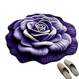 Bomefoi Rutschfester Badezimmerteppich, 3D-Blumenmuster, rutschfest, für...