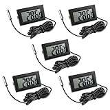 Gvolatee Pack of 5 Aquarium Digital Thermometer with Sensor, Temperature...