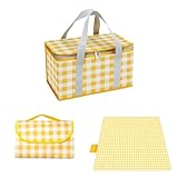 Isolierte Picknickkörbe, 35 x 20 x 20 cm Kühltasche Picknicktasche 15L,...