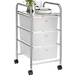 IDIMEX Badregal Rollwagen Rollcontainer GINA, mit 3 transparenten...