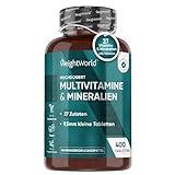 Multivitamin Tabletten - 400 Vegane Stück mit 27 Vitaminen & Mineralien -...