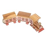 KONTONTY Holz Zug Modell Leichte Kompakte Eisenbahn Dekoration für Zuhause...