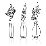 Onperpoe 3 Stück Metall Blattpflanze Wanddeko Schwarz Wanddekoration...