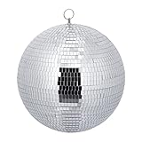 Relaxdays Discokugel, Ø 30 cm, Deko Spiegelkugel zum Aufhängen, große...