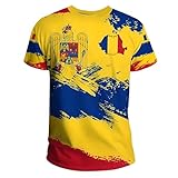 YuanDiann 2024 Europapokal T Shirt Fußball Sport Casual Rumänien...