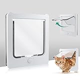 NAMSAN Katzenklappe Katzentür mit 4 Wege Katzenklappe Große Katzen 27.5 x...