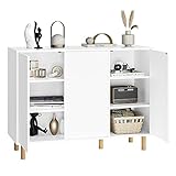 FirFurd Sideboard, Kommode weiß, Küchenschrank mit 3 Türen, griffloses...