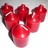 1a PartyLite 6 Votivkerzen ZIMT-LORBEER Weihnachtsduft v06199 --- rot