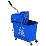 HOMCOM Putzwagen Reinigungswagen mit Wischmopp Presse 20 L Eimer mit...