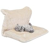 HE Katzenbett, Grau-Beige, Metall, Plüsch, Kuscheliger Platz für Ihre...