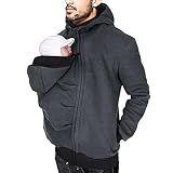 Oanviso Känguru Hoodie für Herren Babytrage Pullover Warme Babytrage...