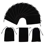 NBEADS 5 Stück Samtbeutel, 10 × 15cm schwarzer Samtbeutel Kordelzug...