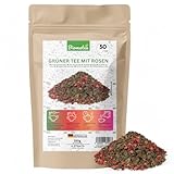 Biomatea Grüner Tee mit Rosen – 150 g loser Grüntee mit echten...