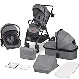 BRONEA® ELEGANCE 3-in-1 Kombi-Kinderwagen – Babywanne, Buggy &...