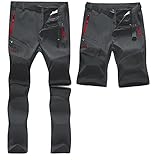 SANMIO Herren Wanderhose Zip Off Atmungsaktiv Wasserdicht Softshellhose...